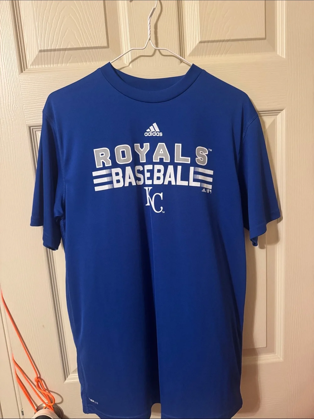 adidas Royal Blue Royals Baseball Tee with White Logo